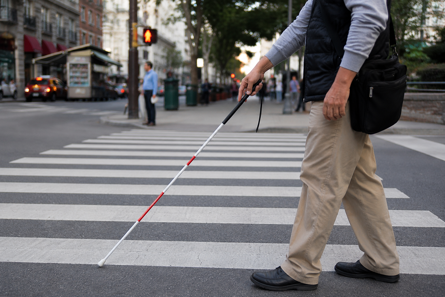 El bastón rojo y blanco: un código que pocos conocen