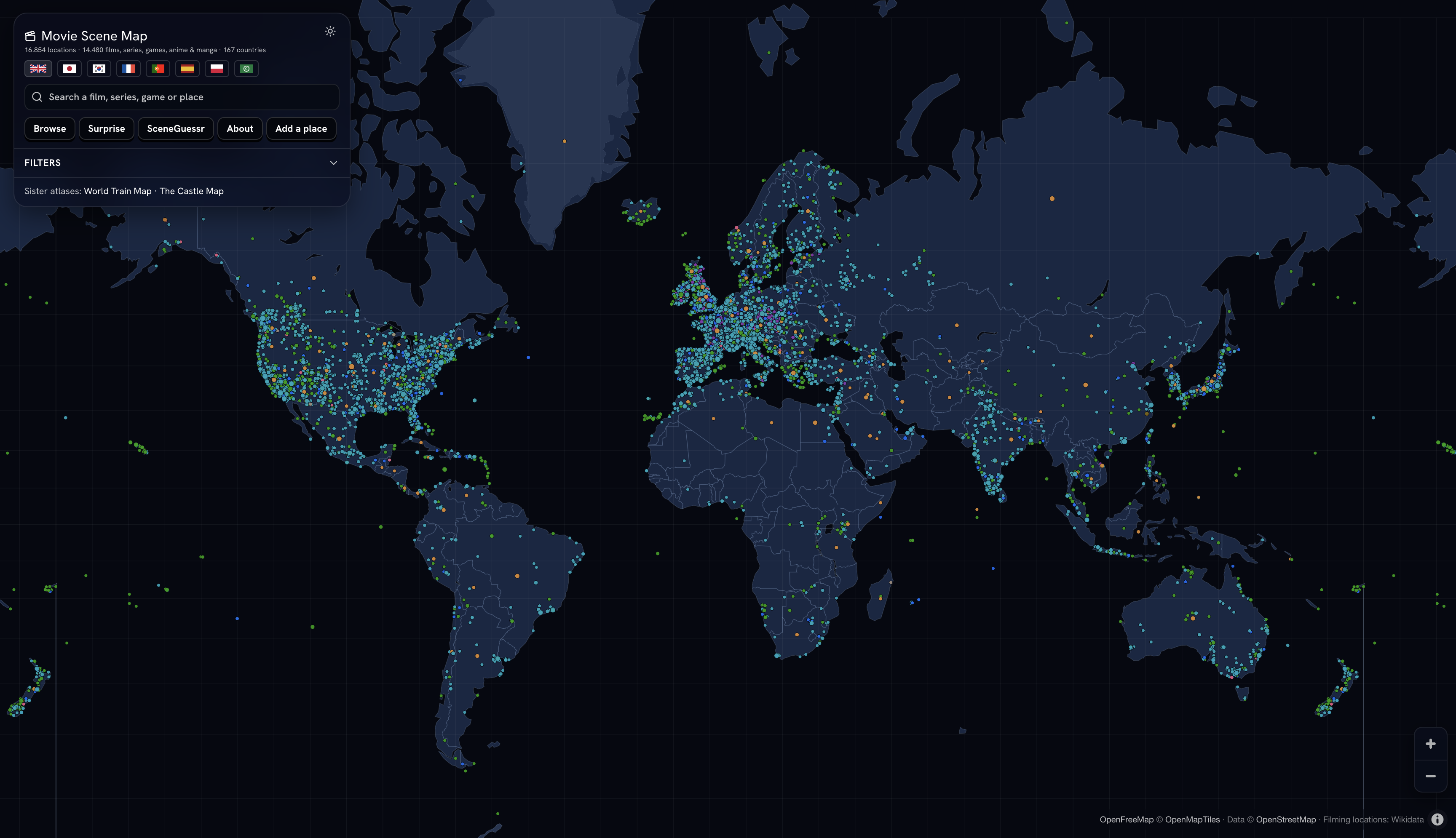 Movie Scene Map: descubre dónde se filmaron tus películas y series favoritas