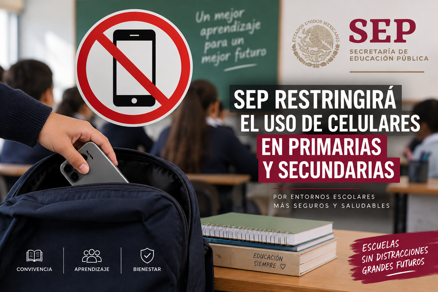 SEP restringirá el uso de celulares en primarias y secundarias desde octubre