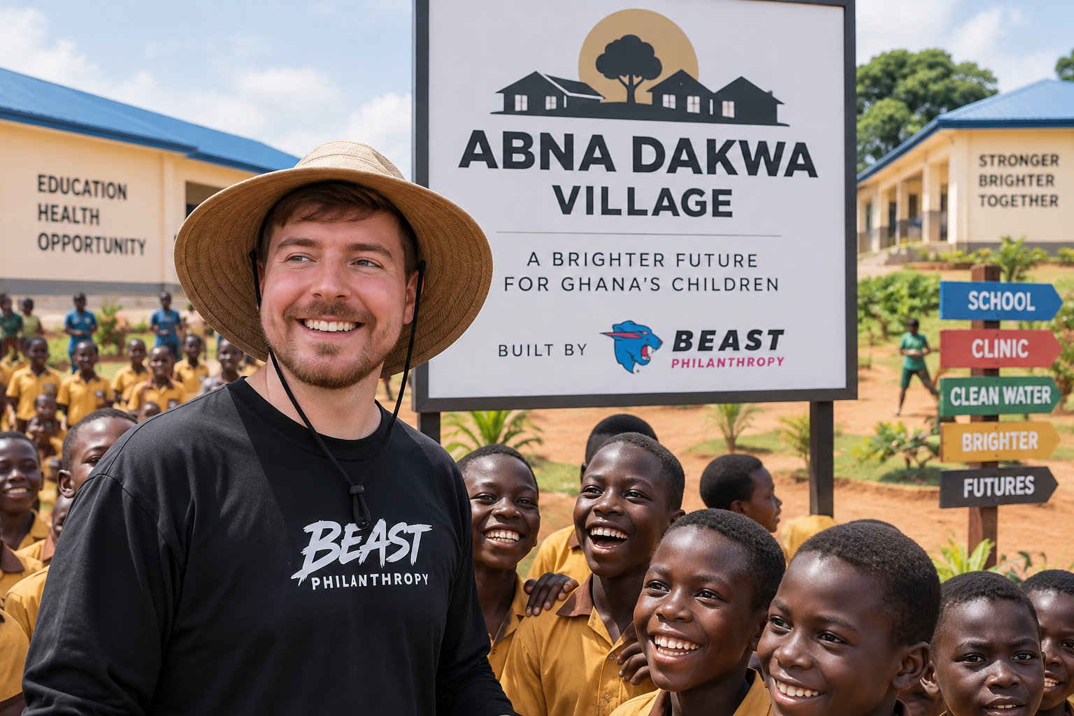MrBeast construye una comunidad de casi 10 millones de dólares en Ghana